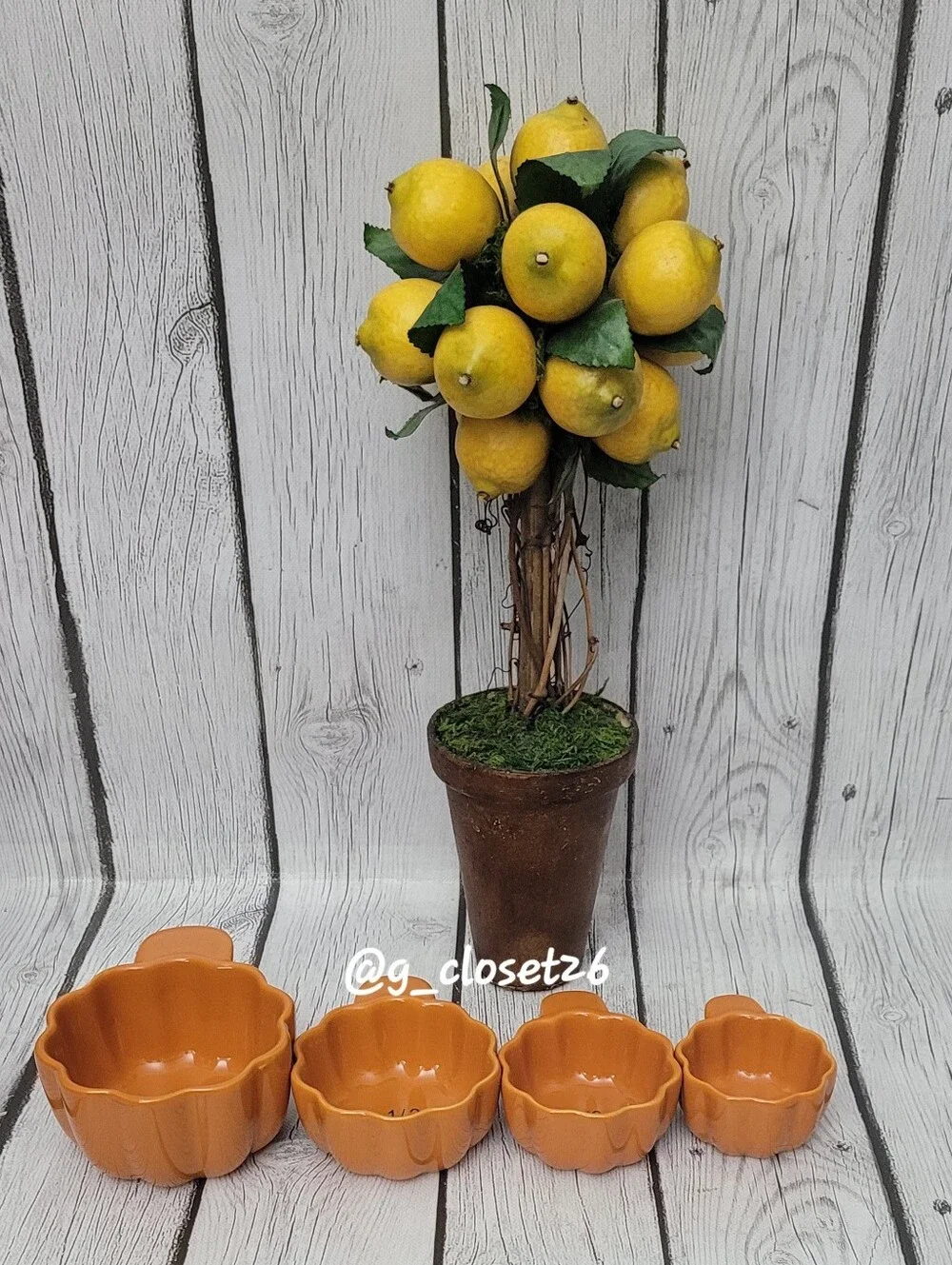 Haven & Key Pumpkin Orange Ceramic Measuring Cups - Set of 4